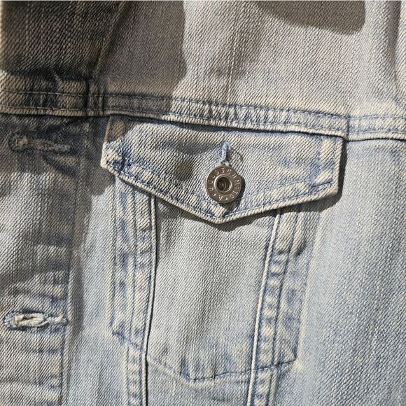 AG Adriano Goldschmied Distressed Light Denim Jacket - Size Small - Picture 5 of 8